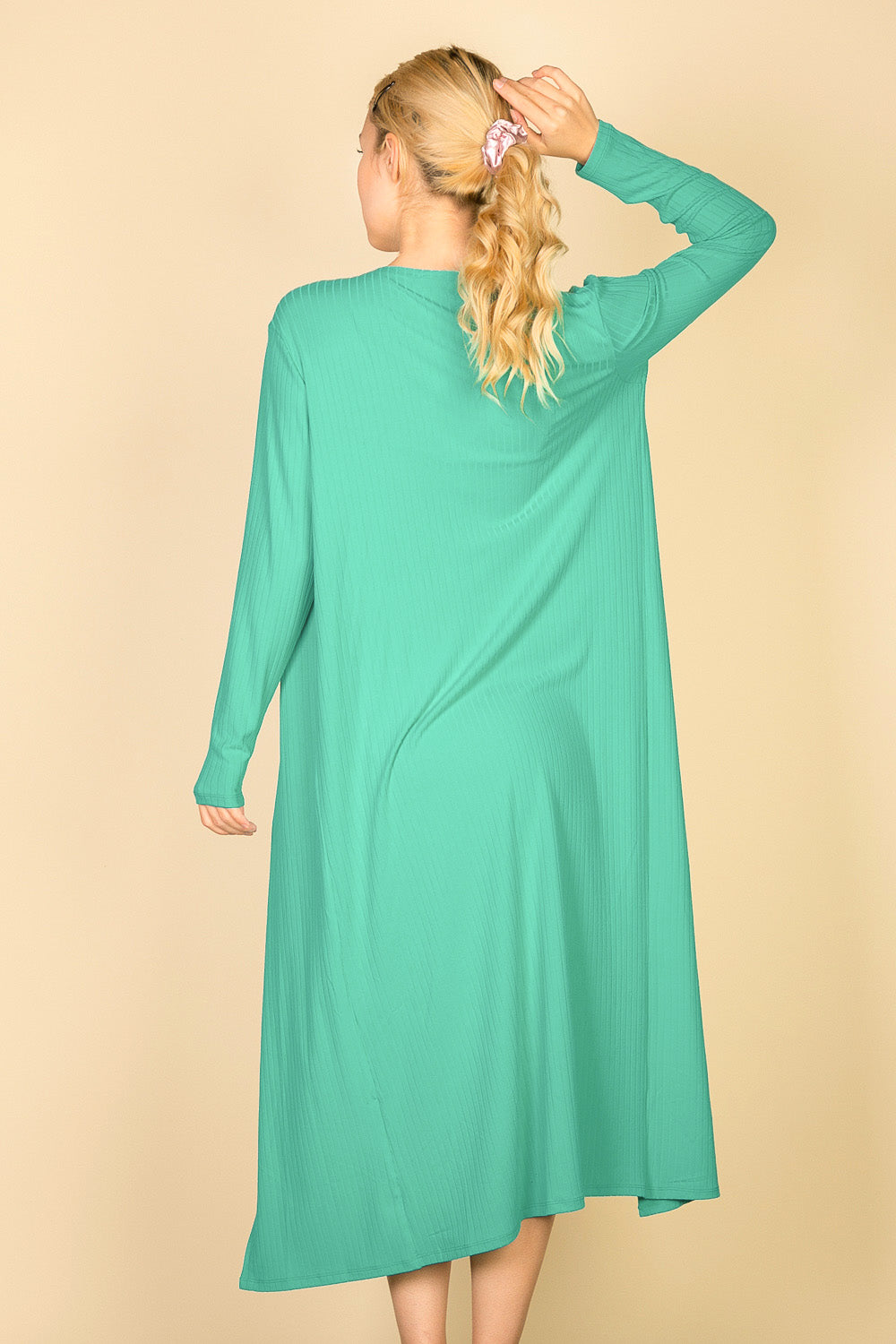 Ribbed Cardigan & Cami Midi Bodycon Dress