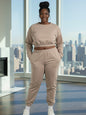 Plus Size French Terry Pullover & Joggers Set