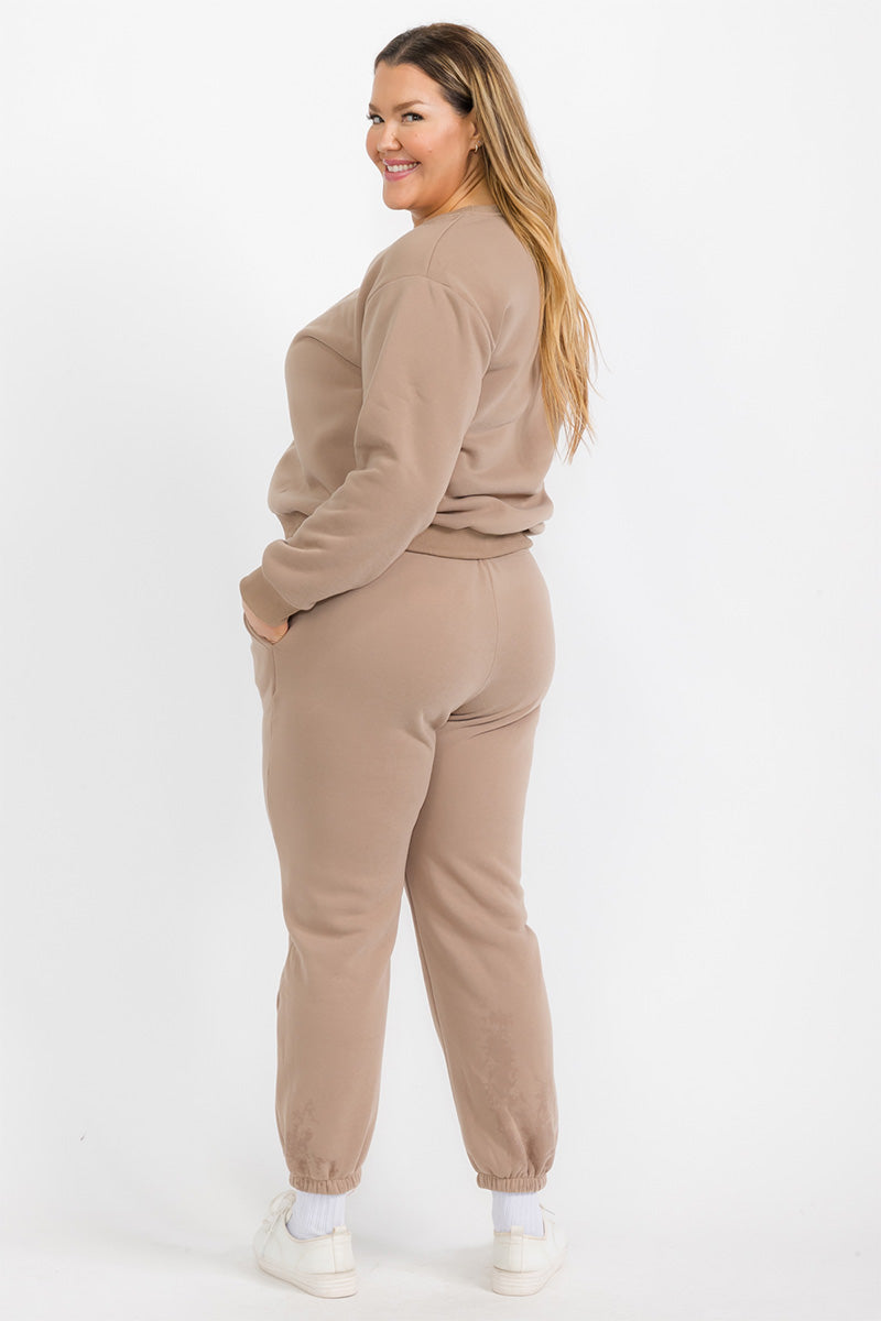 Plus Size Classic Poly Fleece Crewneck Pullover