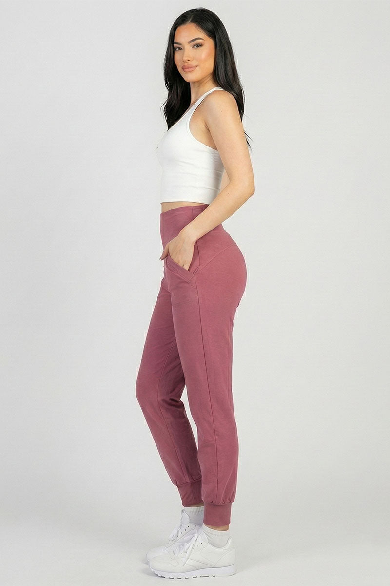 Joggers de talle alto con cintura ancha