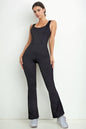 Solid Flare Leg Sports Jumpsuit - Capella Apparel