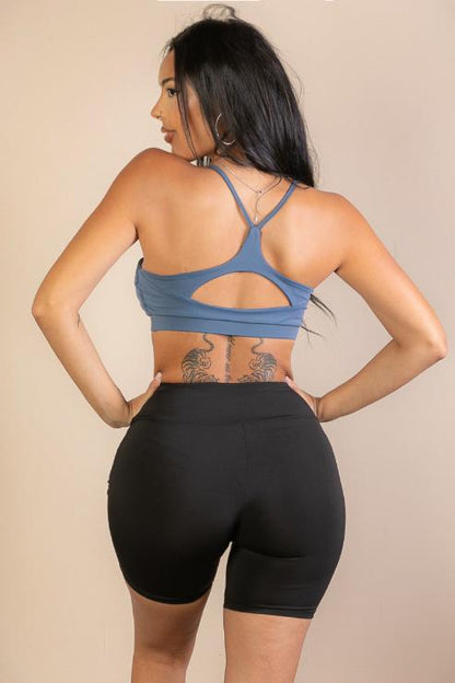 Racerback Cutout Sports Bra - Capella Apparel