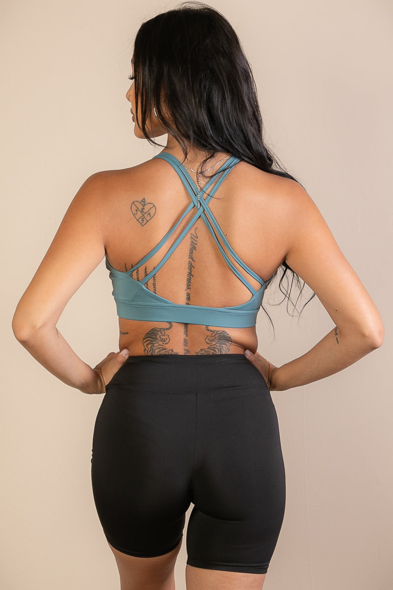 Criss Cross Back Sports Bra - Capella Apparel