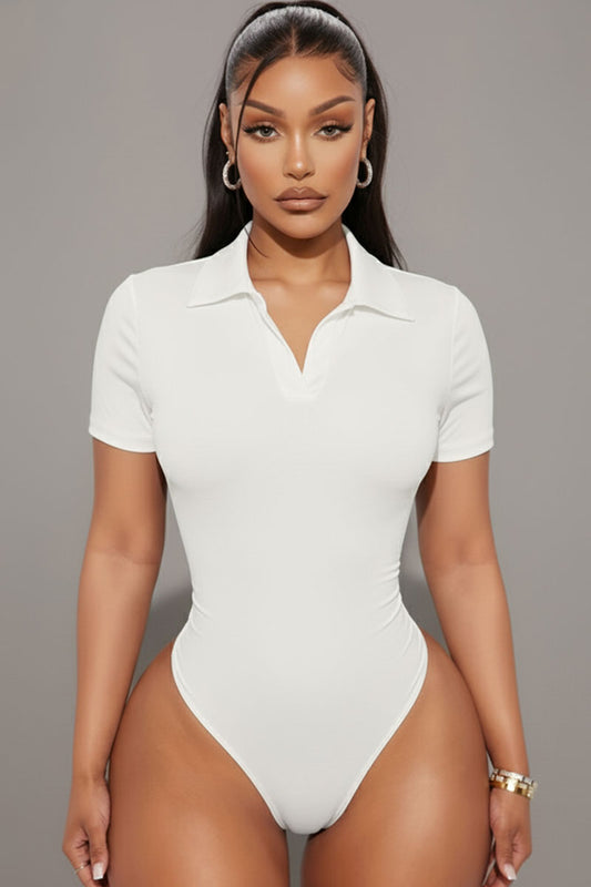Collared Short Sleeve Bodysuit