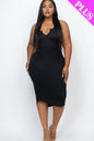 Plus Size Split Neck Tank Midi Dress (CAPELLA)