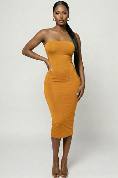 Vestido tubo midi ajustado