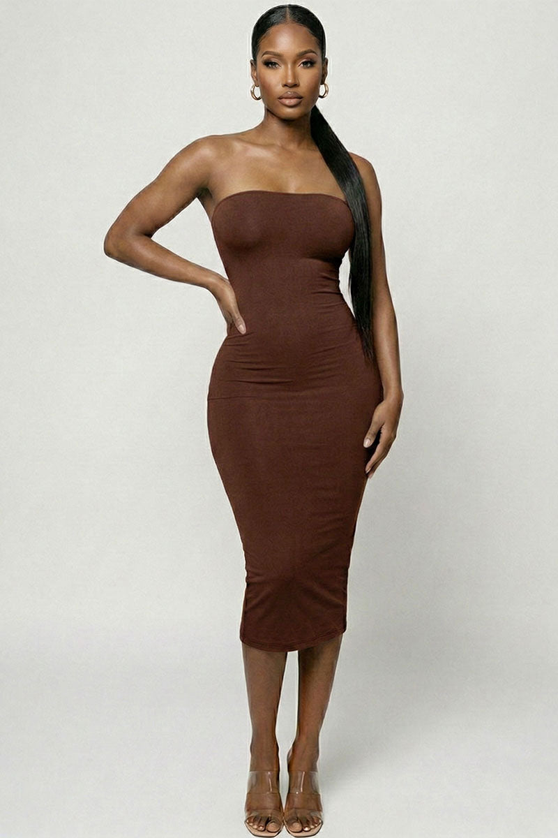 Vestido tubo midi ajustado