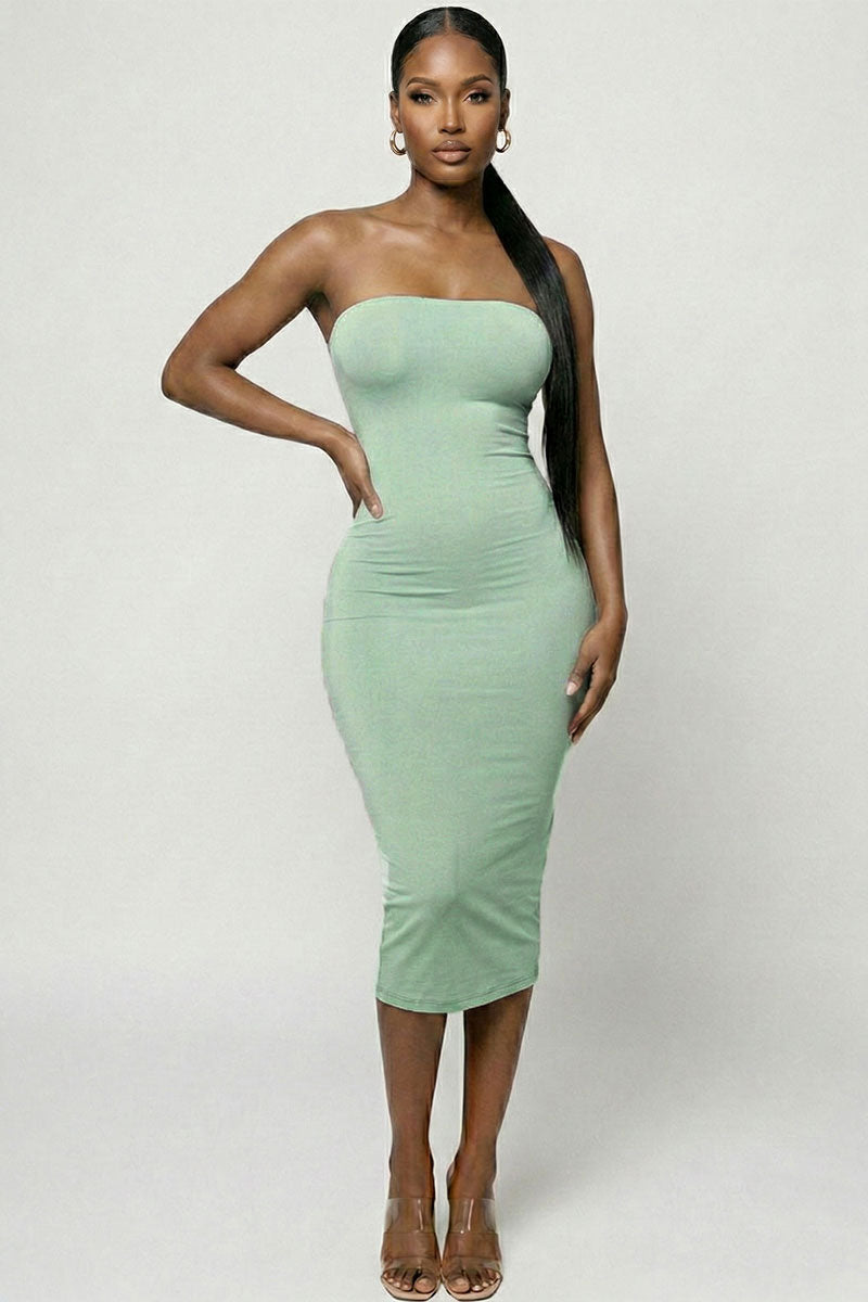 Vestido tubo midi ajustado