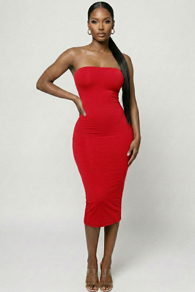 Vestido tubo midi ajustado