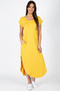 Cap Sleeve V Neck Maxi Dress