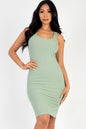 Ribbed Back Slit Bodycon Dress (CAPELLA) - Capella Apparel