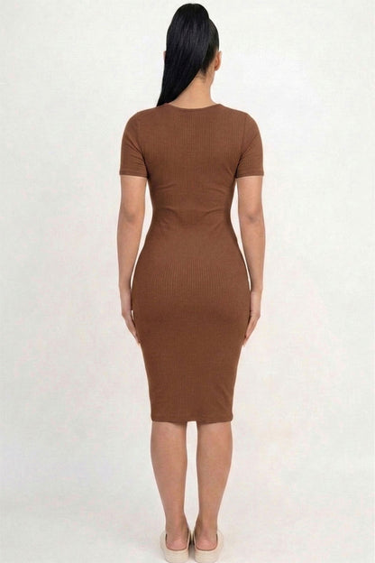 Ribbed Bodycon Midi Dress