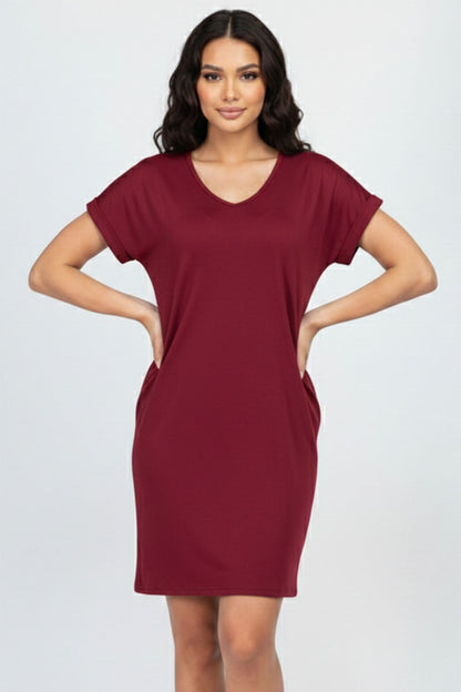 Cap Sleeve Pocket Mini Dress (capella)