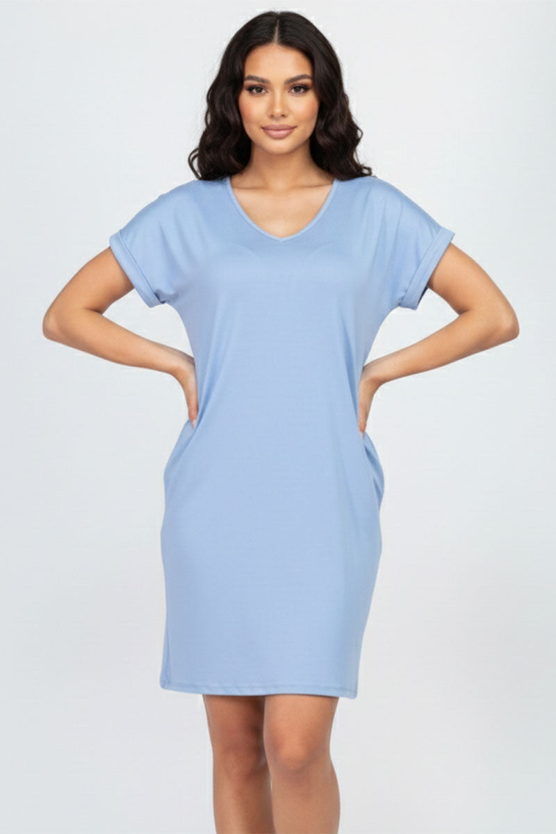 Cap Sleeve Pocket Mini Dress (capella)