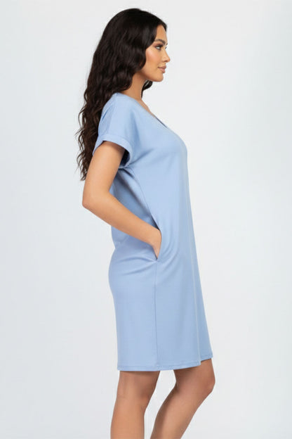 Cap Sleeve Pocket Mini Dress