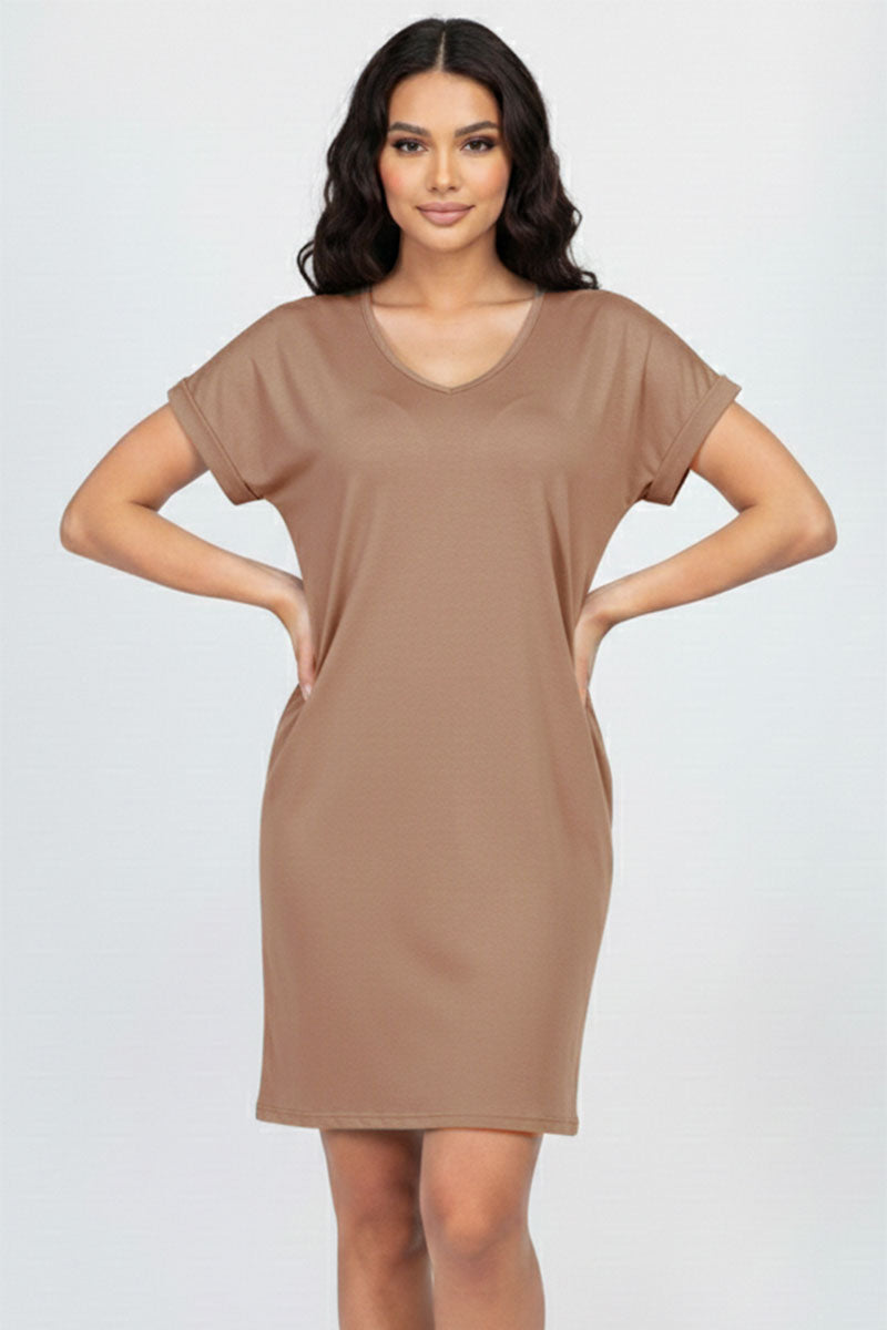Cap Sleeve Pocket Mini Dress (capella)