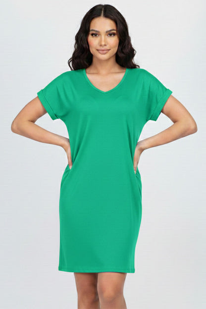 Cap Sleeve Pocket Mini Dress (capella)
