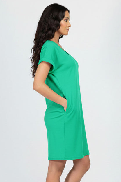 Cap Sleeve Pocket Mini Dress (capella)