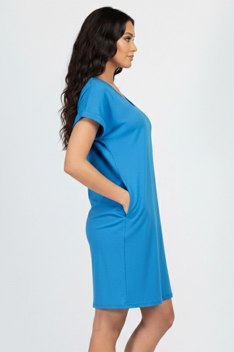 Cap Sleeve Pocket Mini Dress (capella)