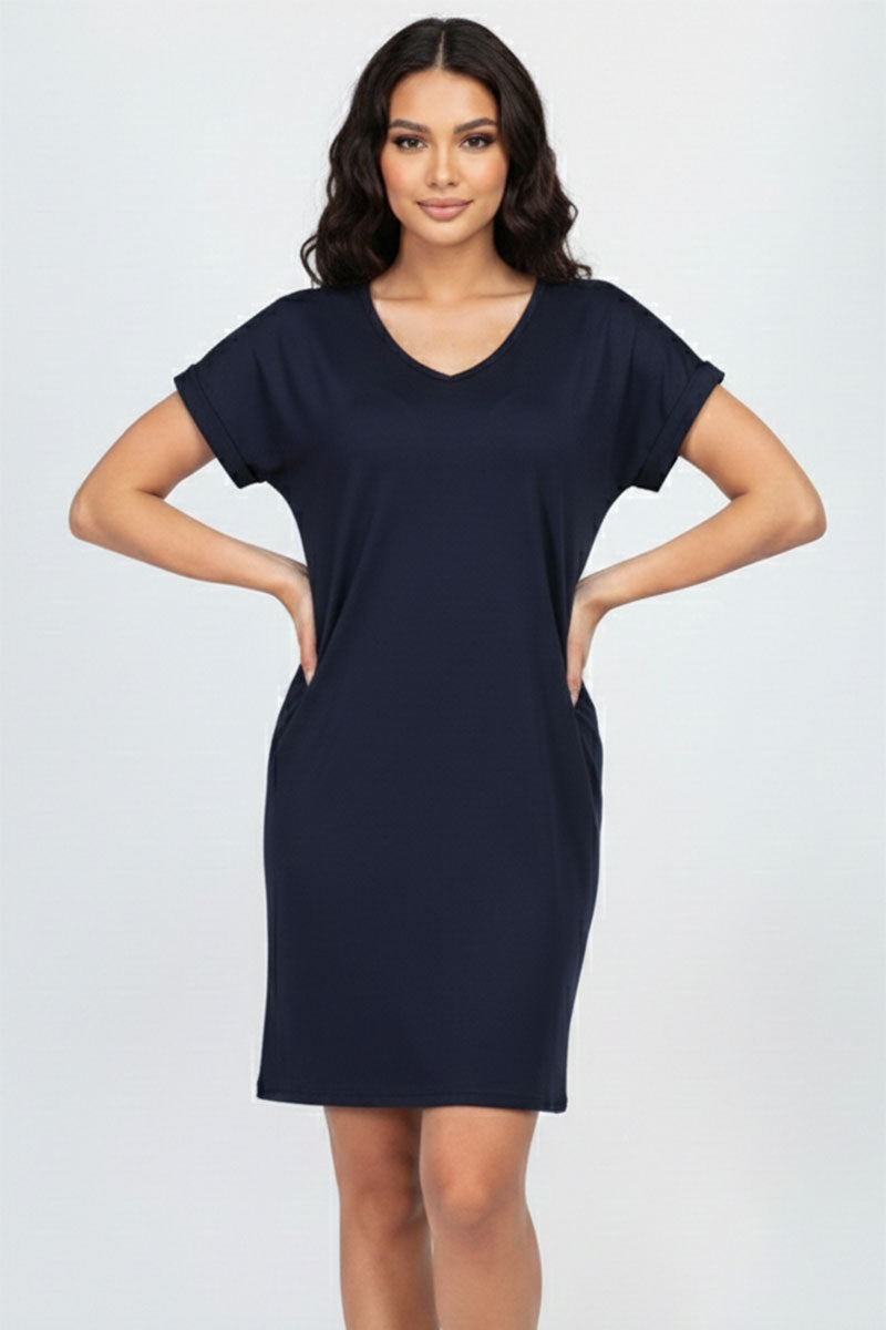 Cap Sleeve Pocket Mini Dress