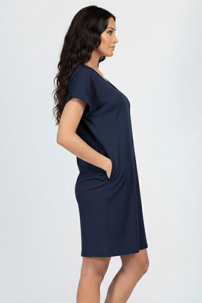 Cap Sleeve Pocket Mini Dress
