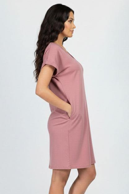 Cap Sleeve Pocket Mini Dress