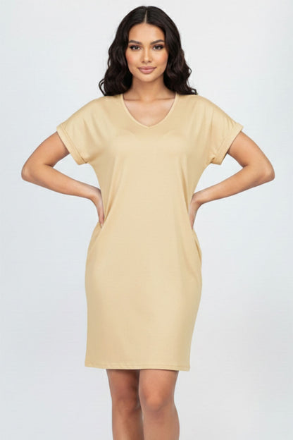 Cap Sleeve Pocket Mini Dress (capella)