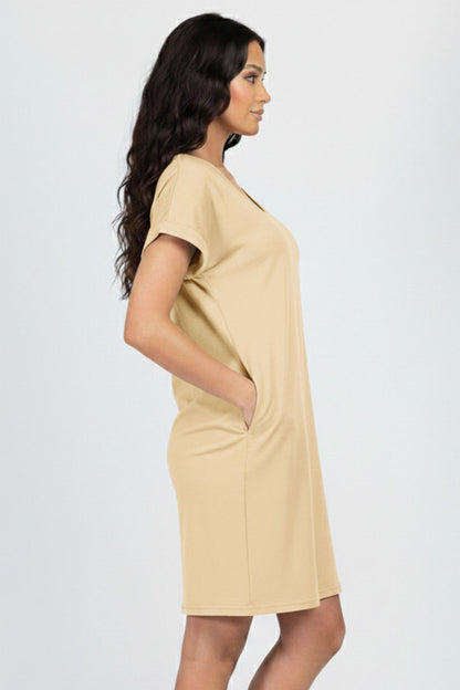 Cap Sleeve Pocket Mini Dress