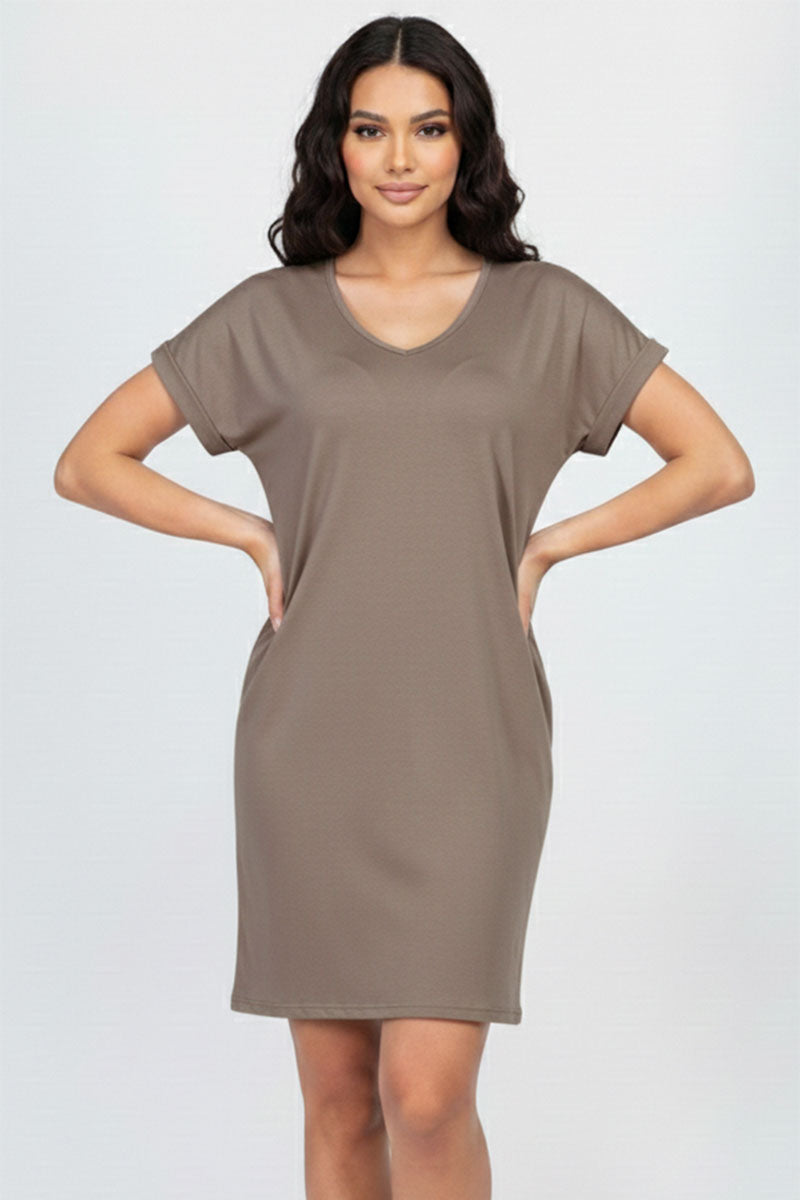 Cap Sleeve Pocket Mini Dress (capella)