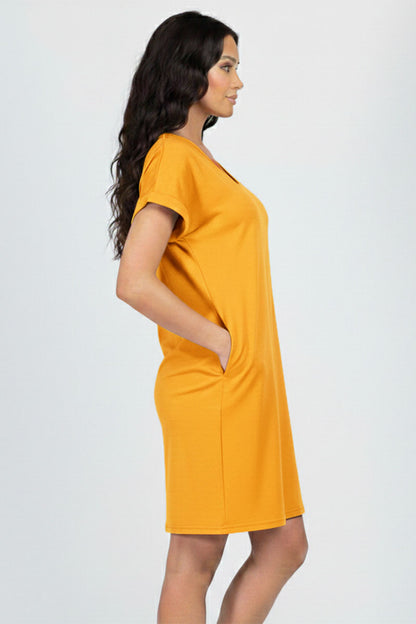 Cap Sleeve Pocket Mini Dress