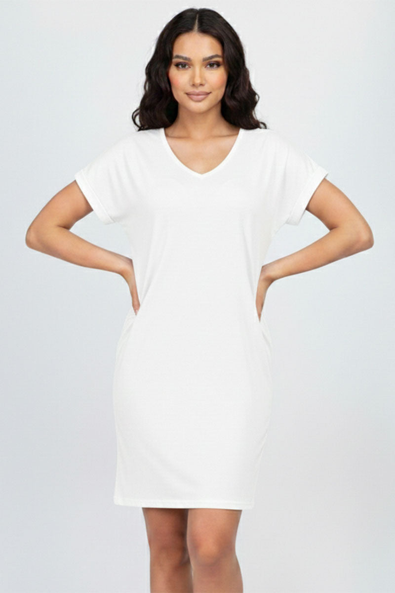 Cap Sleeve Pocket Mini Dress (capella)