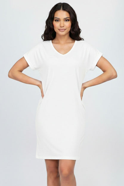 Cap Sleeve Pocket Mini Dress (capella)
