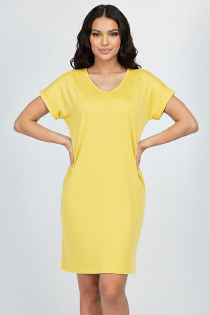 Cap Sleeve Pocket Mini Dress (capella)
