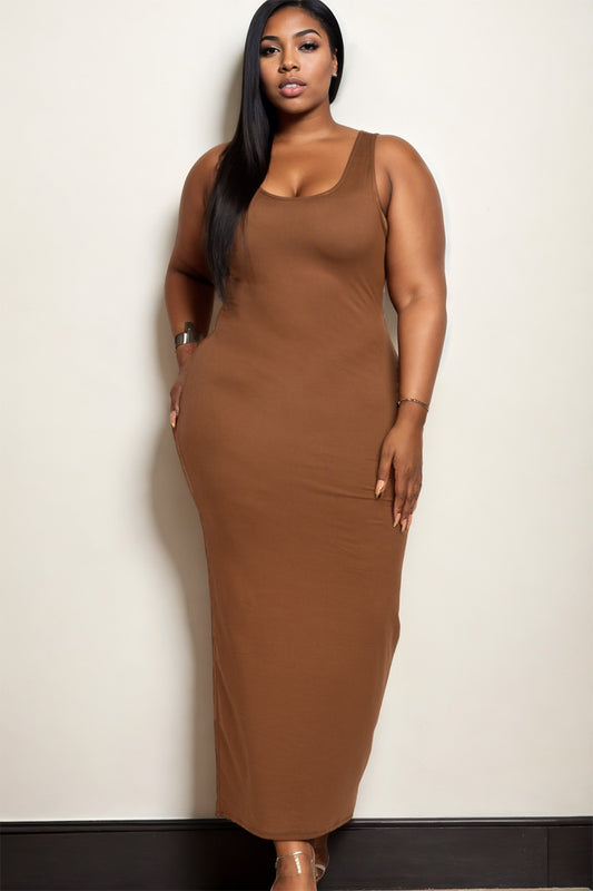 Plus Size Solid Basic Maxi Dress - Wholesale Capella Apparel