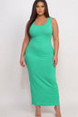 Plus Size Solid Basic Maxi Dress