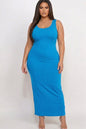Plus Size Solid Basic Maxi Dress