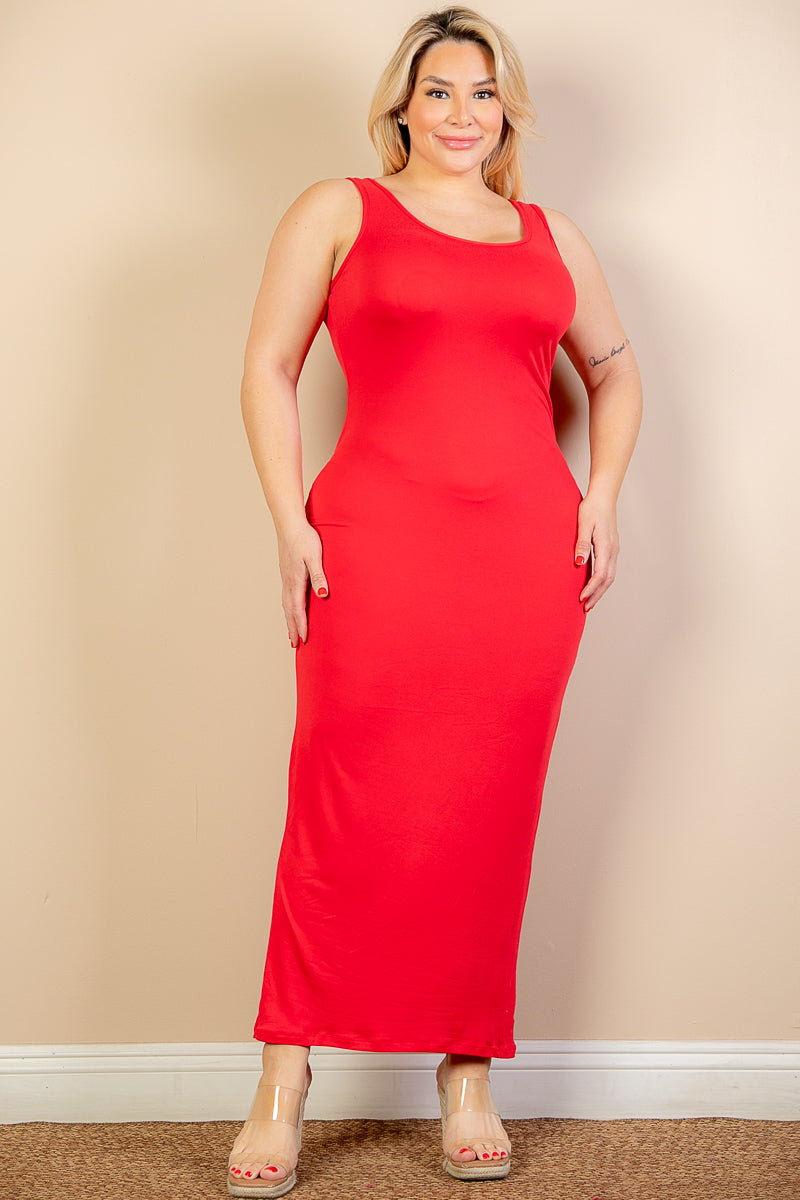 Plus Size Solid Basic Maxi Dress - Wholesale Capella Apparel