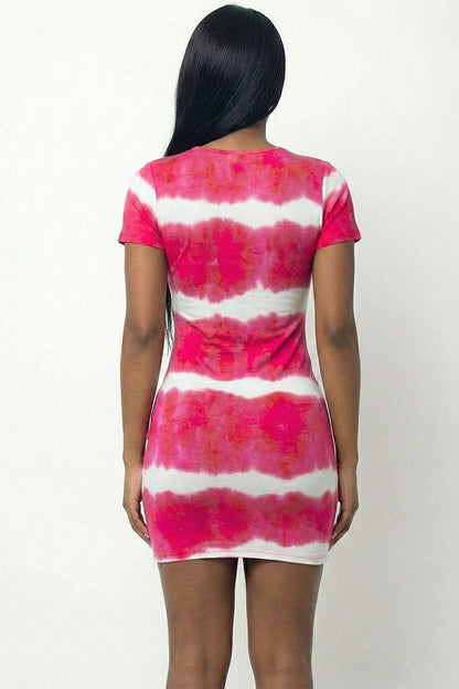 Tie-dye Print Bodycon Dress (CAPELLA)