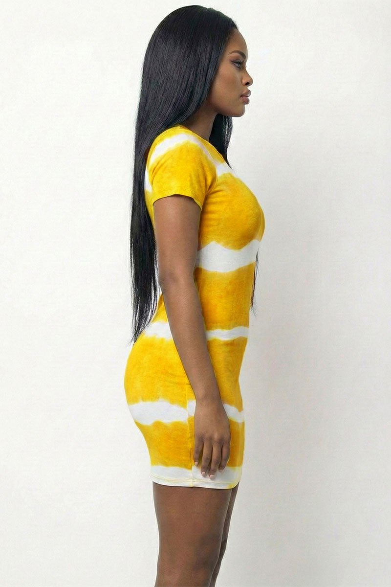 Tie-dye Print Bodycon Dress