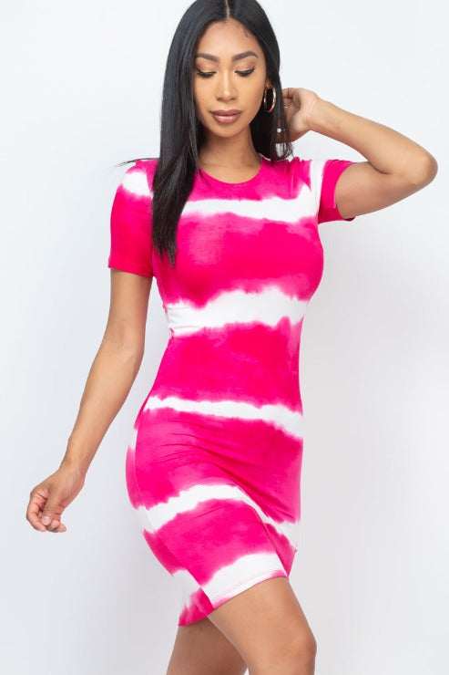 Tie-dye Print Bodycon Dress