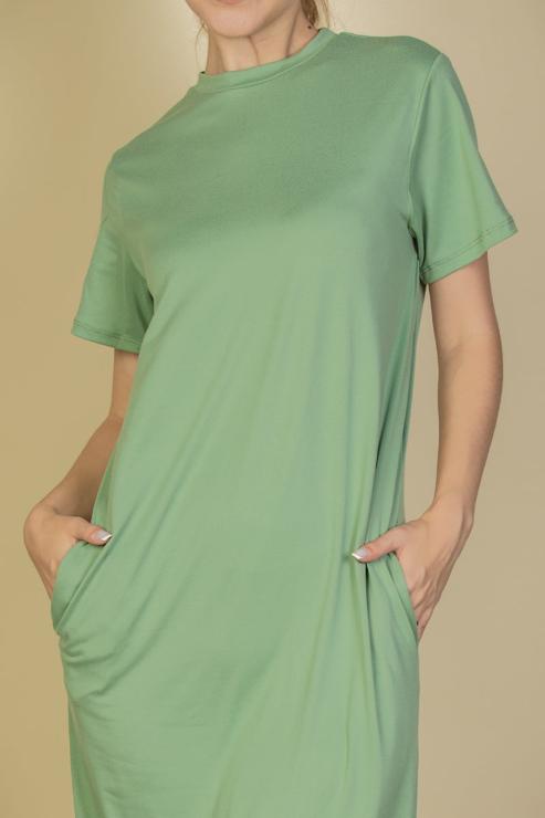 Side Pocket Tee Dress - Wholesale Capella Apparel