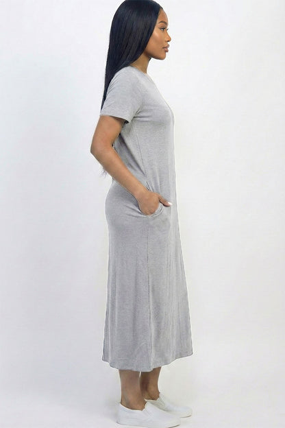 Vestido camiseta con bolsillo lateral