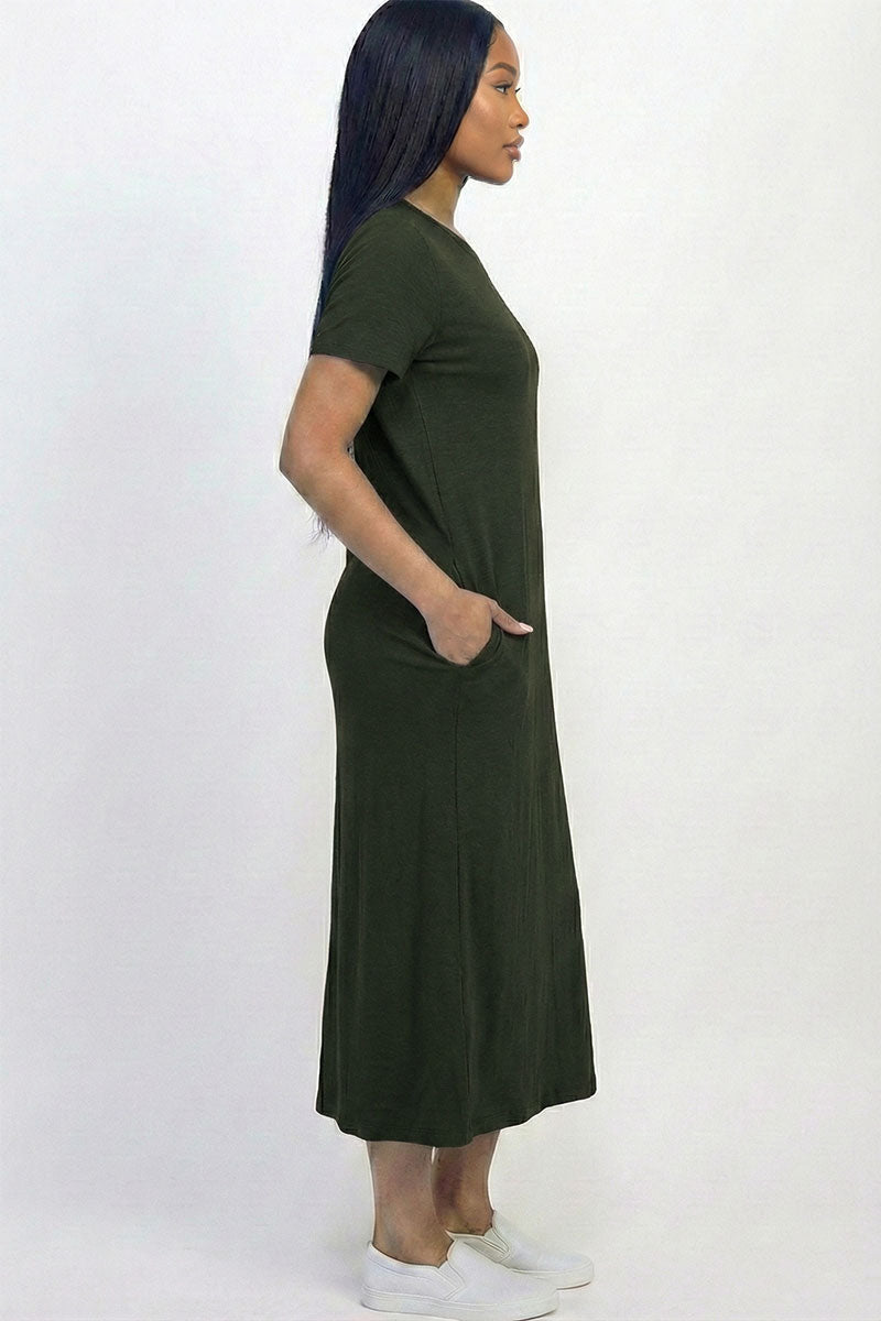 Vestido camiseta con bolsillo lateral