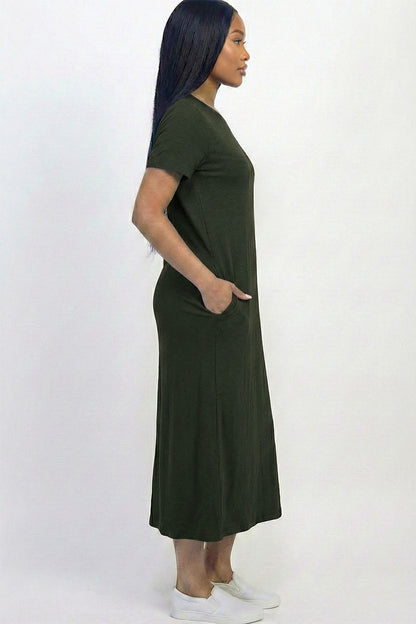 Vestido camiseta con bolsillo lateral