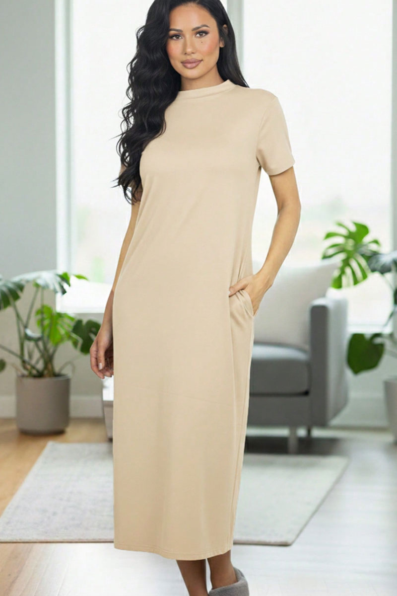 Vestido camiseta con bolsillo lateral