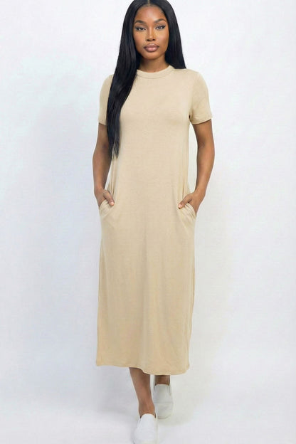 Vestido camiseta con bolsillo lateral