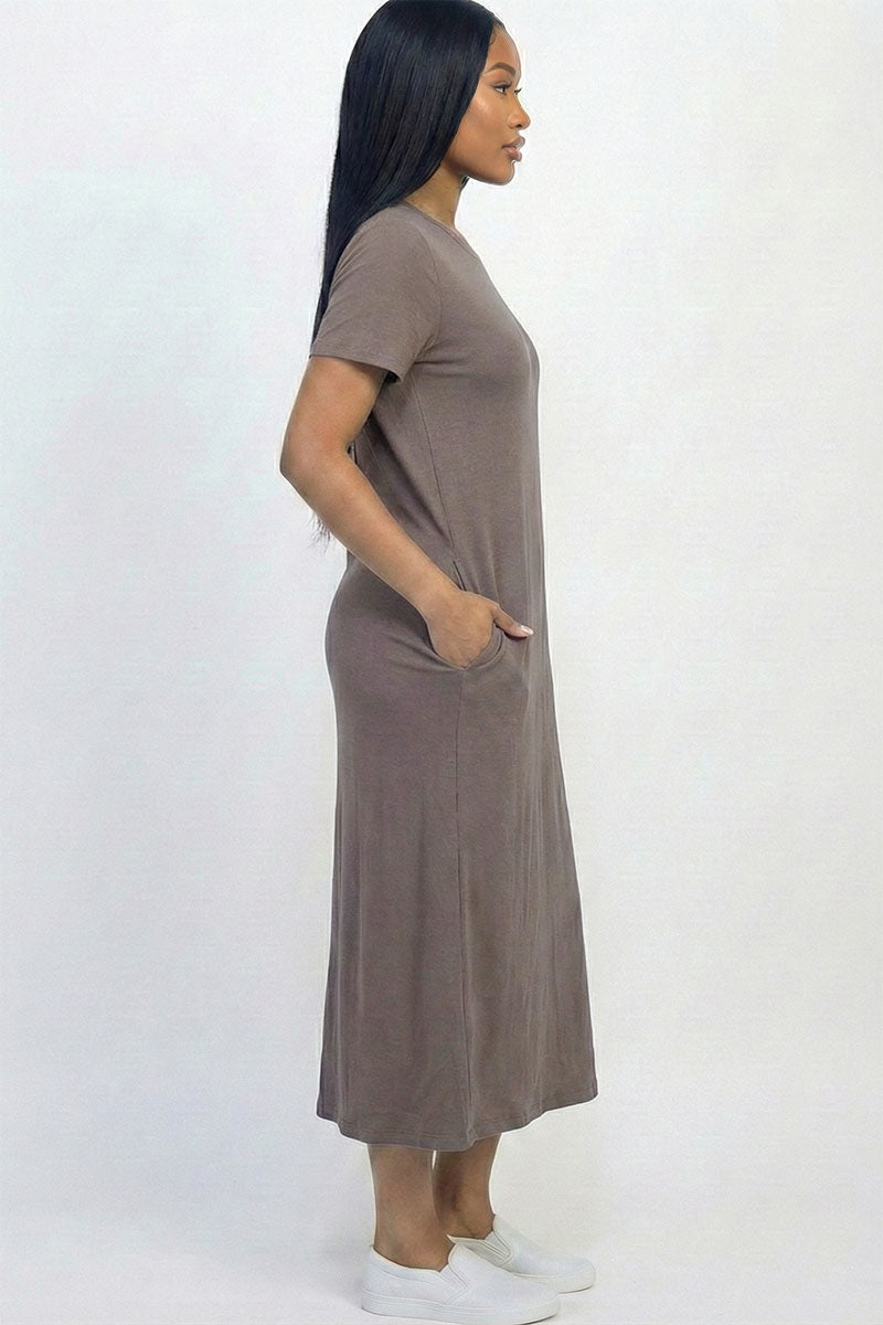 Vestido camiseta con bolsillo lateral