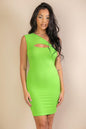 Ribbed One Shoulder Cutout Front Casual Mini Bodycon Dress - Capella Apparel