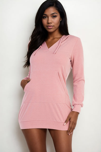 French Terry Hoodie Mini Dress - Capella Apparel