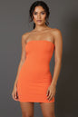 Ribbed Bandeau Cut Out Back Mini Bodycon Dress